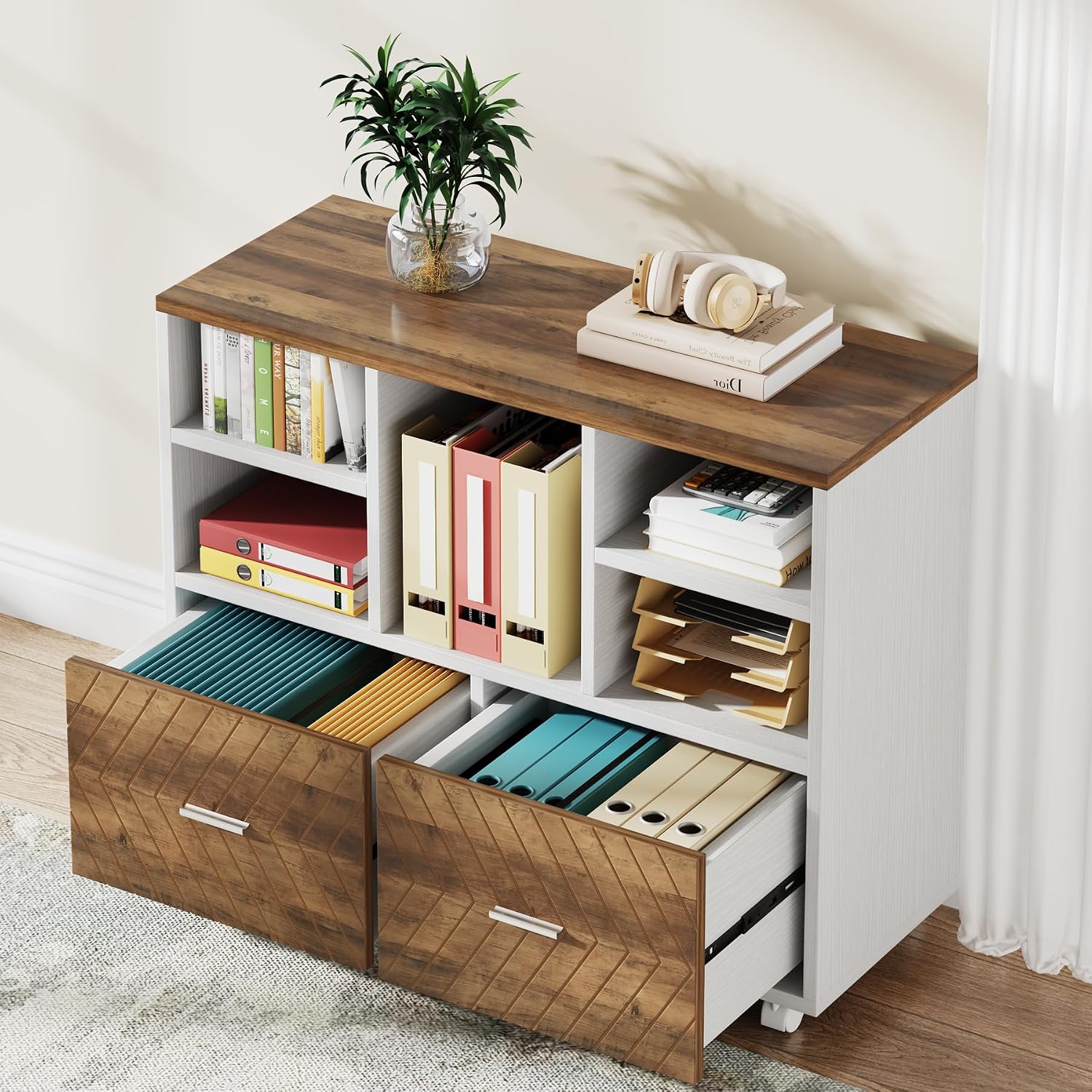 Archivador de Madera de 2 Cajo - Printer Stand reseña y precio