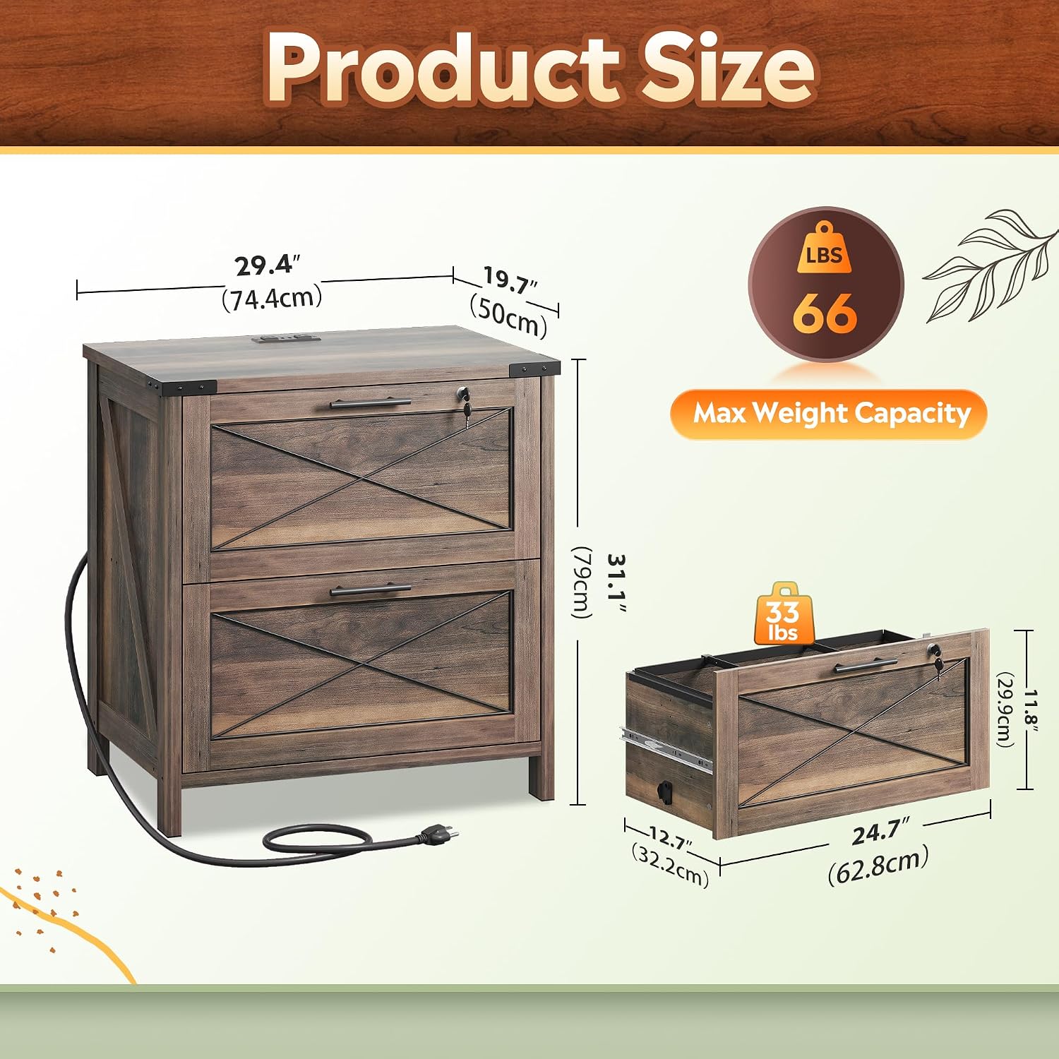 Archivador lateral de madera,  - Printer Stand reseña y precio