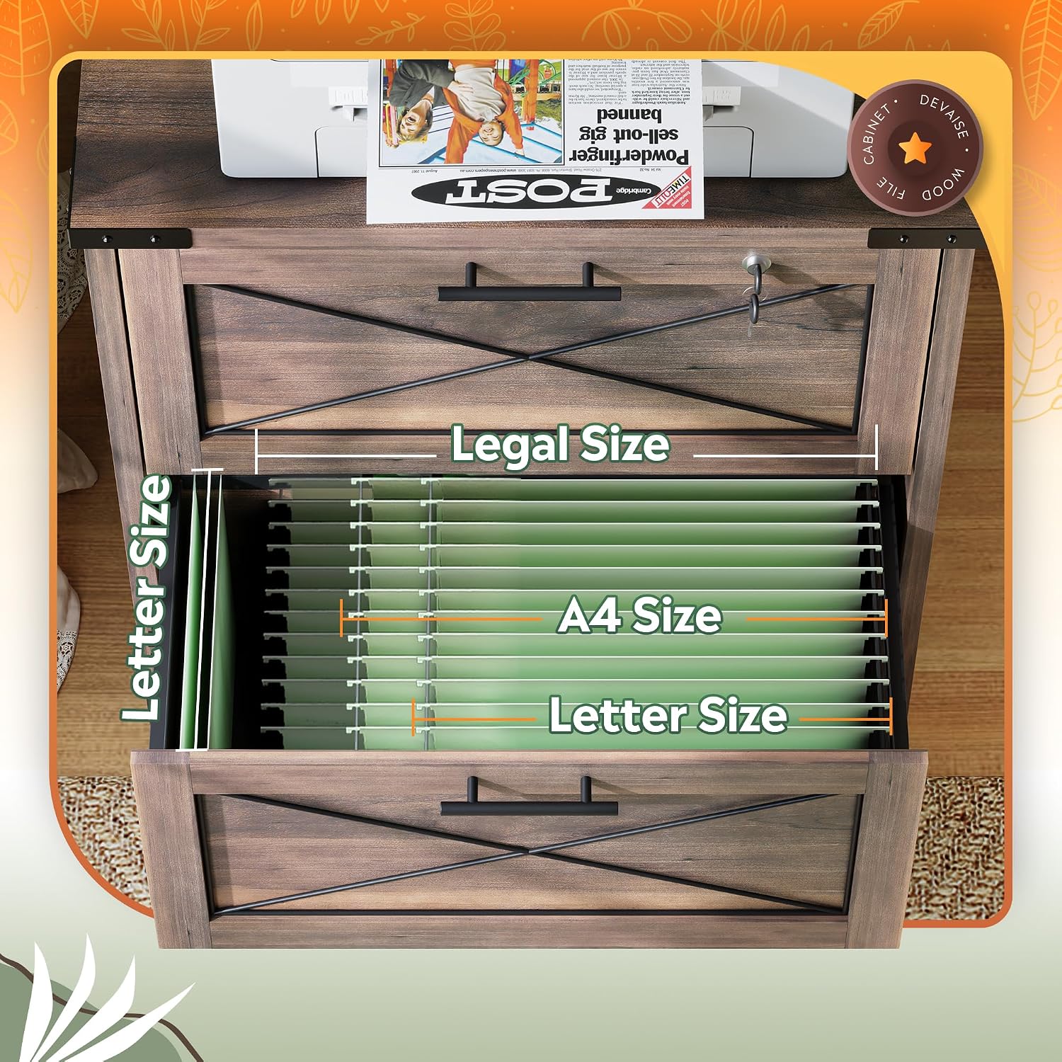 Archivador lateral de madera,  - Printer Stand reseña y precio