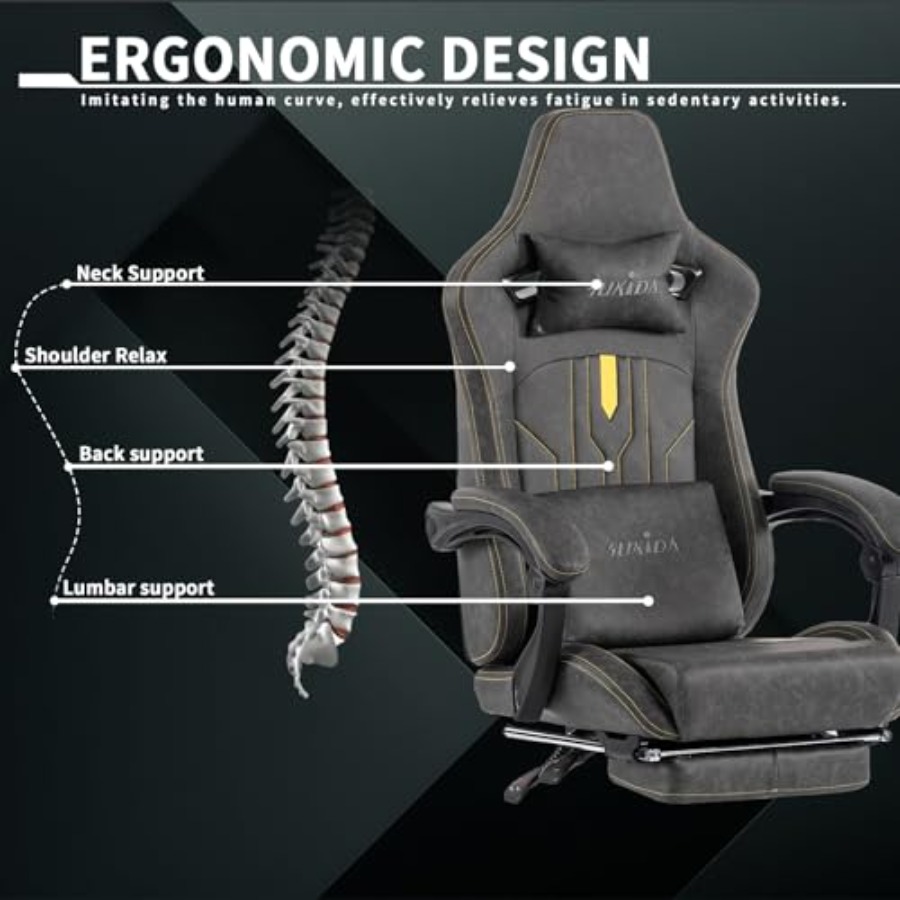 Silla de juego con reposapiés, - Office Chair Cushion reseña y precio